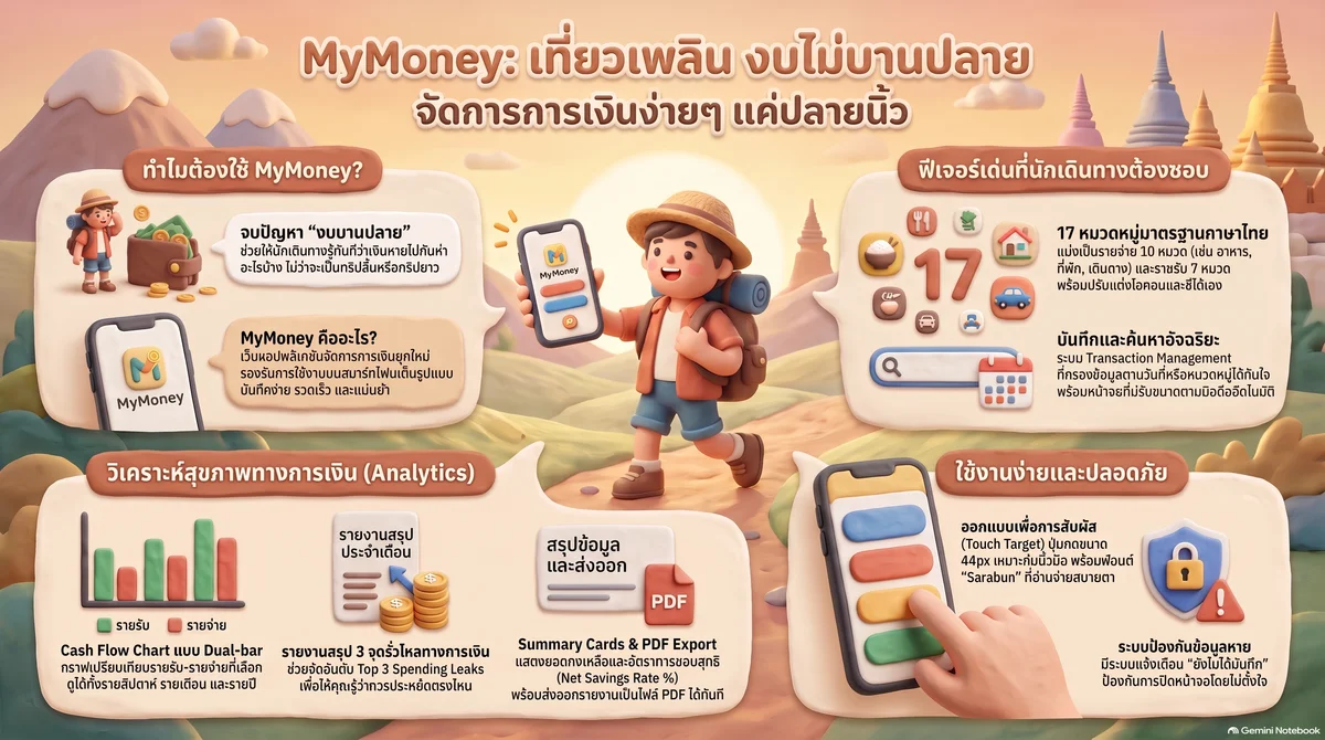 สรุปฟีเจอร์เด่นและวิธีคุมงบเที่ยวด้วยแอป MyMoney พาเพลินทัวร์